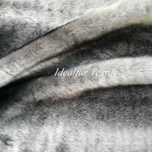 Black and White Wide Stripe Print Fake Fur